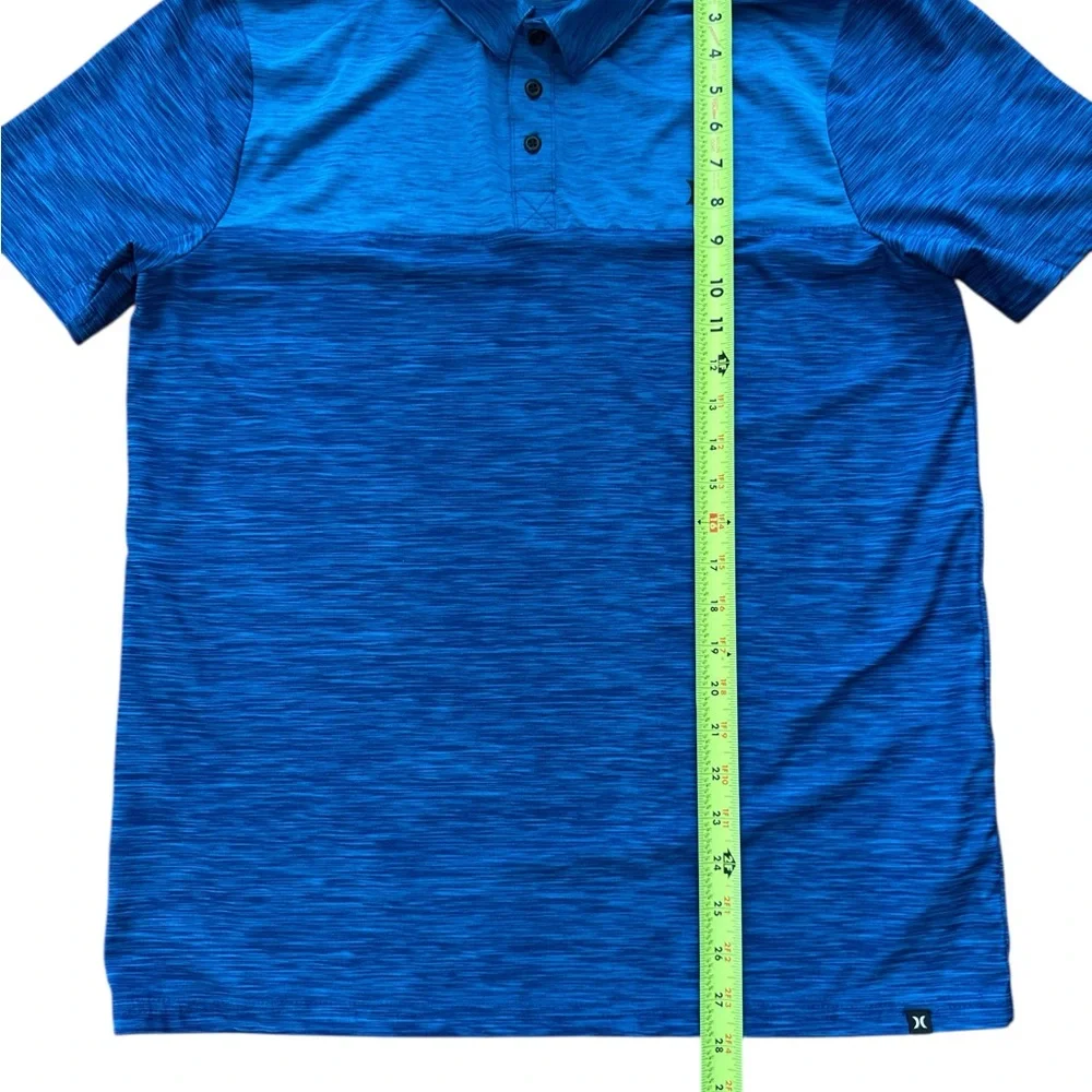Hurley‎ Blue Two Tone Blue Polo Shirt Men’s Size Medium Logo Buttons Prep